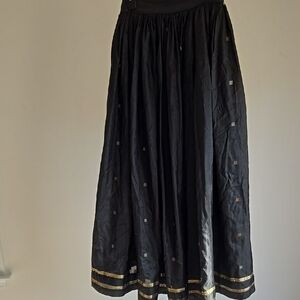 Vintage 1970's?! Handmade Elegant Black Skirt with Gold Accents